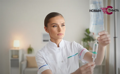 Доктор ставит капельницу